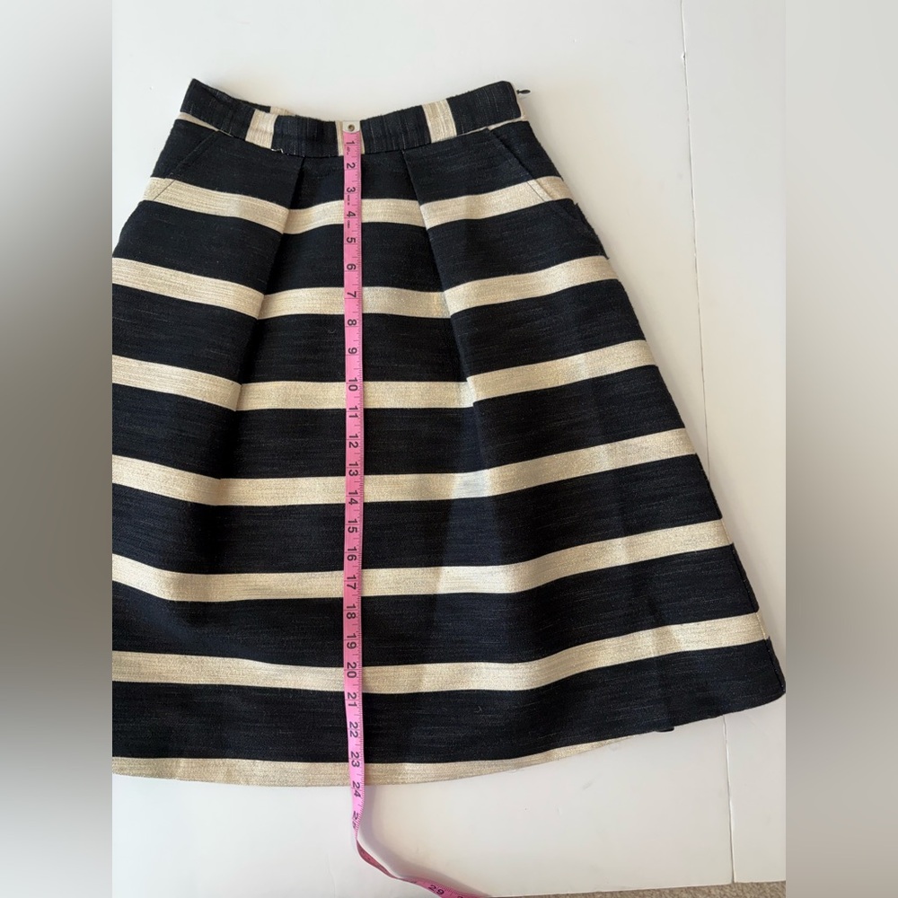Hutch Black and Gold Striped A-Line Skirt Size 2 - Picture 6 of 6